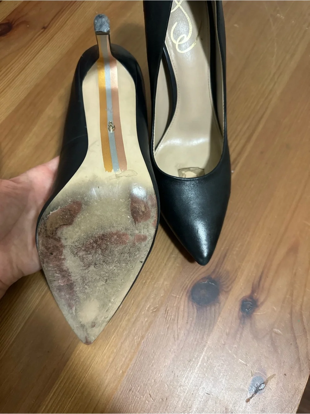 Sam Edelman Vienna Italian Leather Pointy Black Pumps
